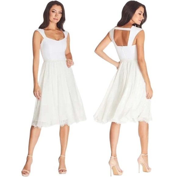 New Dress the Population Brielle Sleeveless White Dress Small - Picture 1 of 6